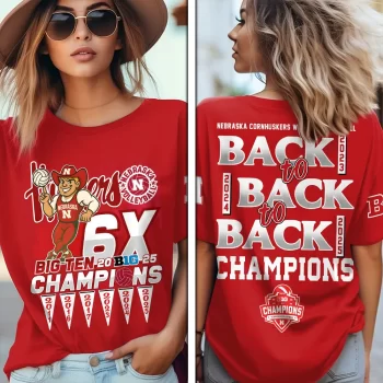 Nebraska Cornhuskers Women's Volleyball 2025 Big Ten Champions Unisex Performance T-Shirt NDT1350