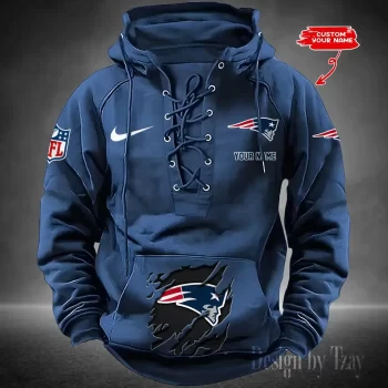 New England Patriots Hooded Lace-up Vintage Hoodie RETRO1101