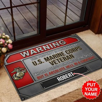 Personalized US Marine Corps 250th Anniversary Custom Doormat DMM1135