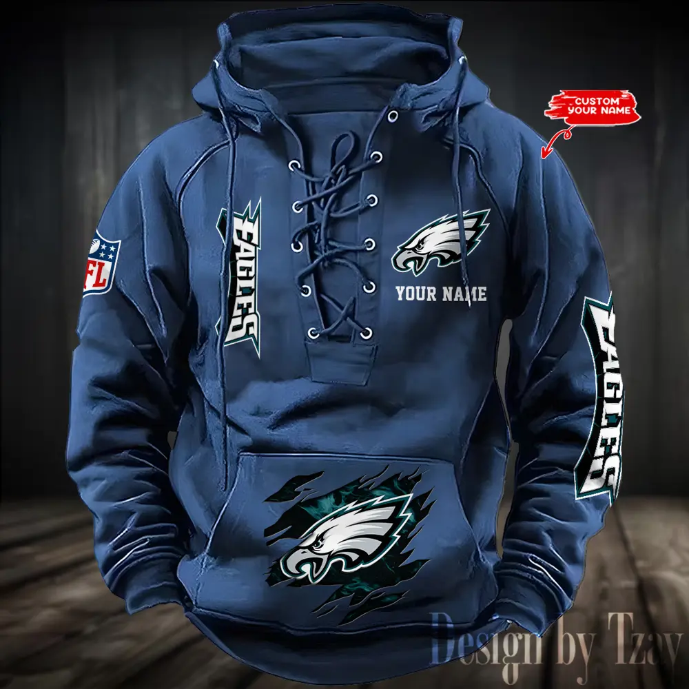 Philadelphia-Eagles-Hooded-Lace-up-Vintage-Hoodie-RETRO1089-1