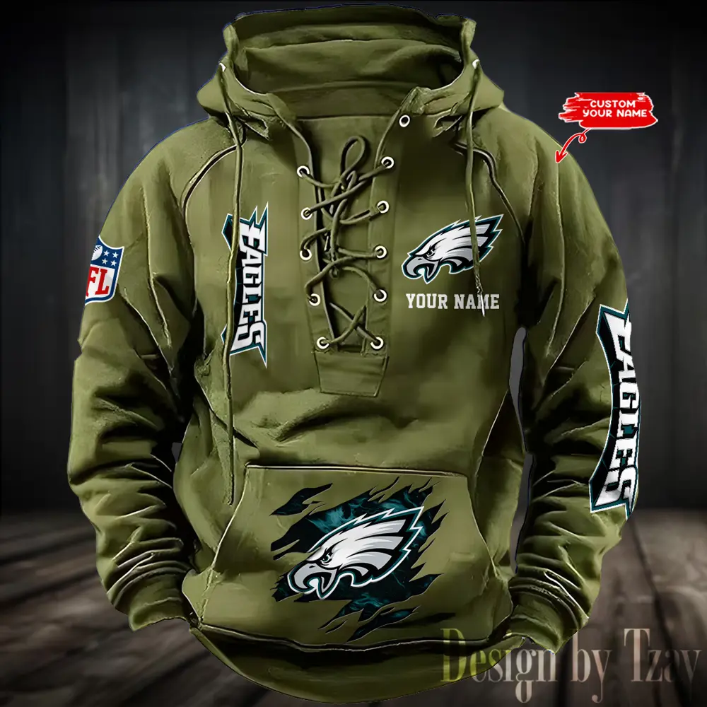 Philadelphia-Eagles-Hooded-Lace-up-Vintage-Hoodie-RETRO1089-3
