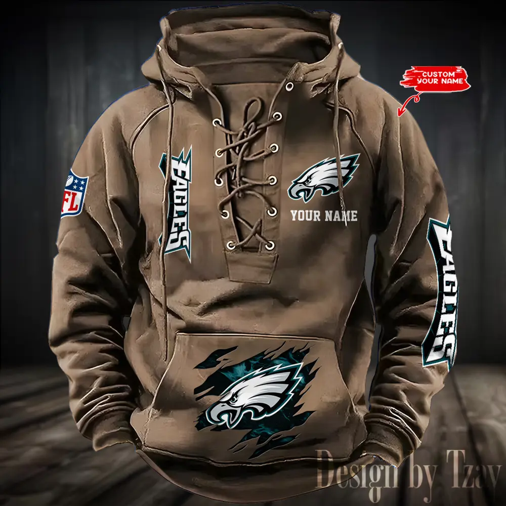 Philadelphia-Eagles-Hooded-Lace-up-Vintage-Hoodie-RETRO1089-4