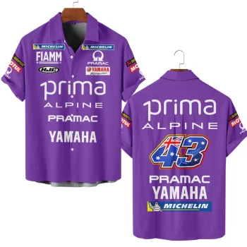Prima Pramac Yamaha MotoGP Personalized Hawaiian Shirt Button Down Shirt