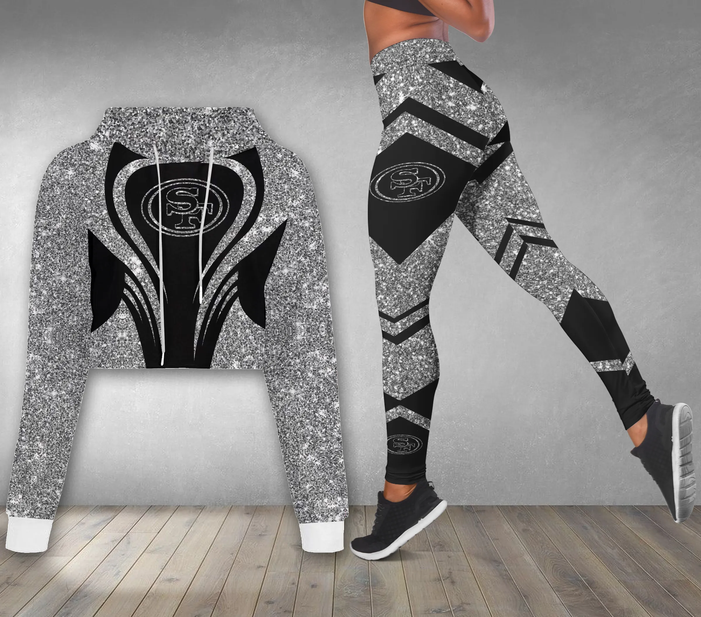 Croptop Hoodie Legging Set