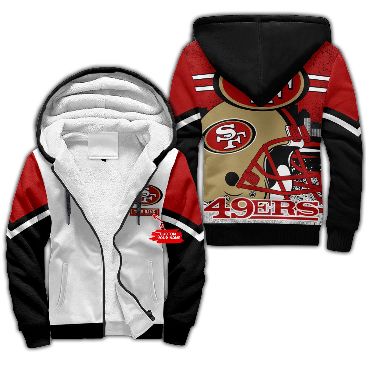 San-Francisco-49ers-Personalized-Fleece-Hoodie San Francisco 49ers Personalized Fleece Hoodie