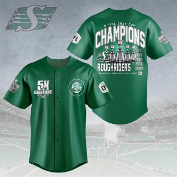Saskatchewan Roughriders 2025 Grey Cup Champions Baseball Jersey NDT1089