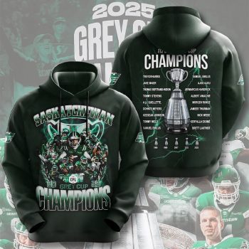 Saskatchewan Roughriders 2025 Grey Cup Champions Unisex Performance Hoodie NDT1010