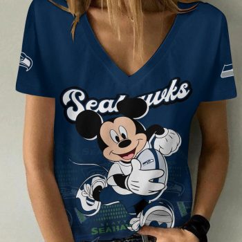 Seattle Seahawks Personalized V-neck Women T-shirt  VNT1449