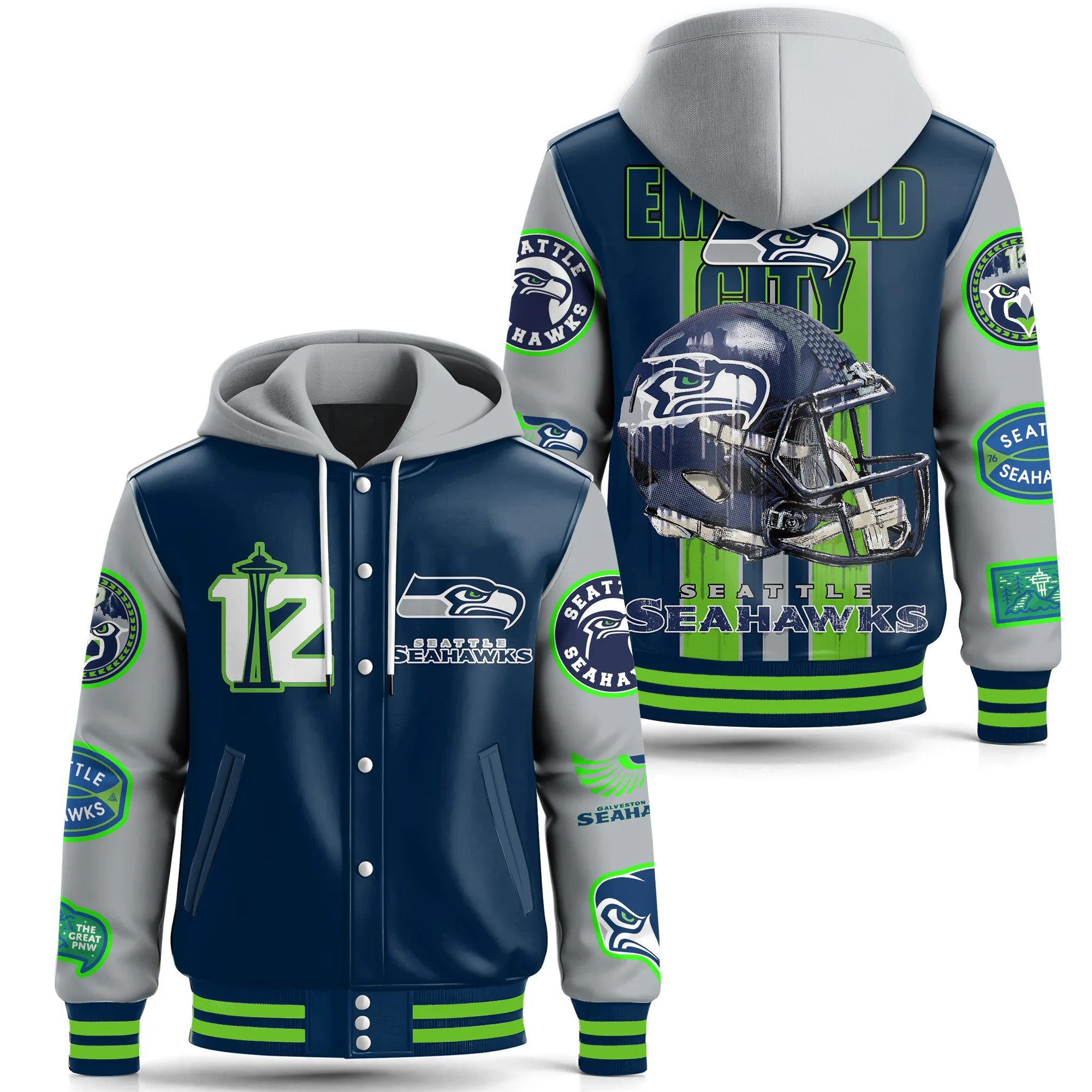 Hooded Baseball Jacket