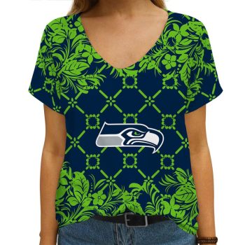 Seattle Seahawks V-neck Women T-shirt VNT1442