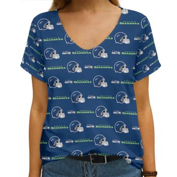 Seattle Seahawks V-neck Women T-shirt VNT1446