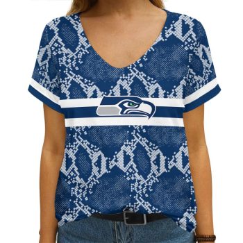 Seattle Seahawks V-neck Women T-shirt VNT1447