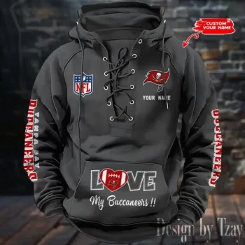 Tampa Bay Buccaneers Hooded Lace-up Vintage Hoodie  RETRO1143