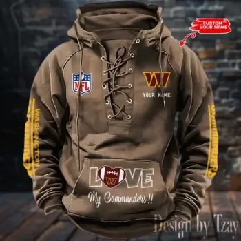 Washington Commanders Hooded Lace-up Vintage Hoodie  RETRO1142