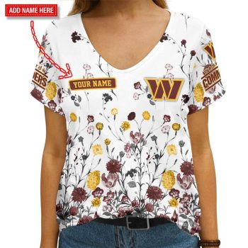 Washington Commanders Personalized V-neck Women T-shirt VNT1493