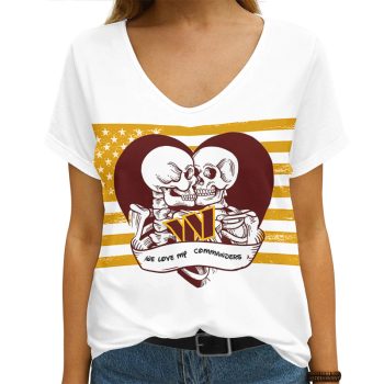 Washington Commanders V-neck Women T-shirt  VNT1483