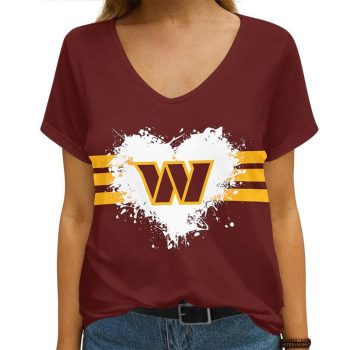 Washington Commanders V-neck Women T-shirt  VNT1484