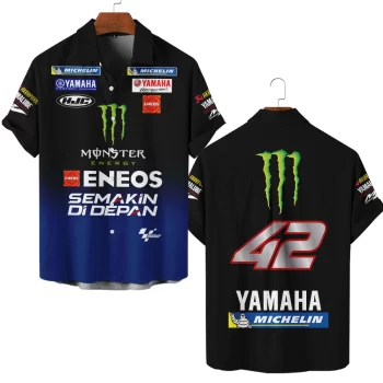 Yamaha MotoGP Team Personalized Hawaiian Shirt Button Down Shirt
