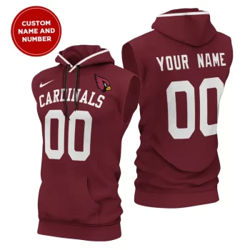 Arizona Cardinals Custom Name/Number Sleeveless Hoodies Player Hoodie