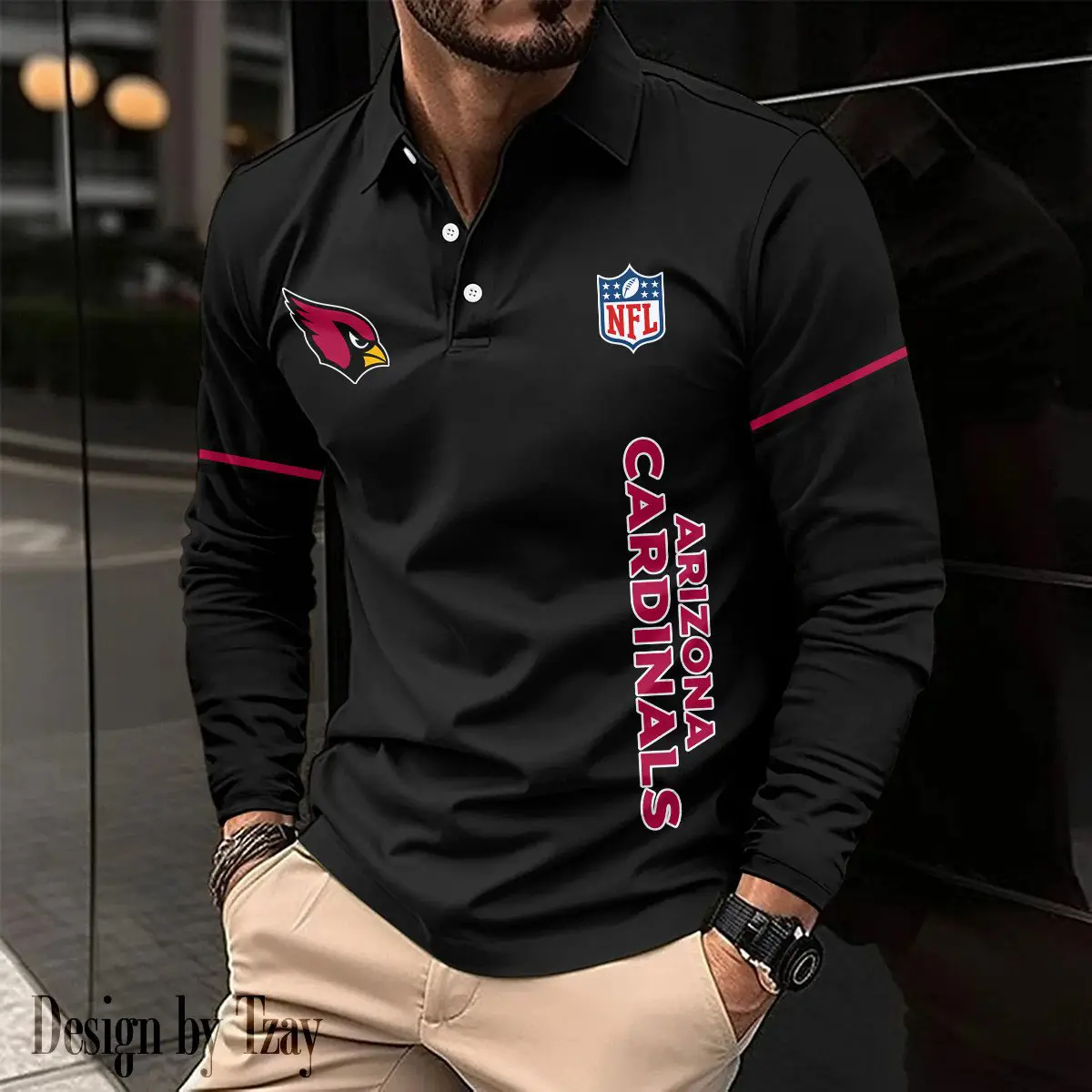 Arizona-Cardinals-Long-Sleeve-Polo-Shirt Arizona Cardinals Long Sleeve Polo Shirt