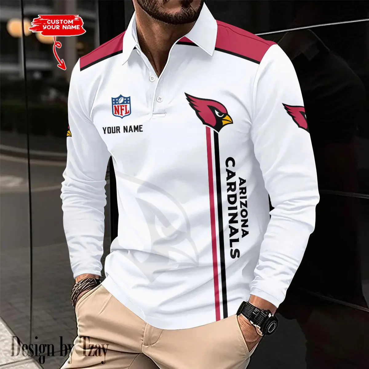 Arizona-Cardinals-Long-Sleeve-Polo-Shirt Arizona Cardinals Long Sleeve Polo Shirt