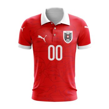 Austria National Football Team Personalized 2024 Home Polo Shirt
