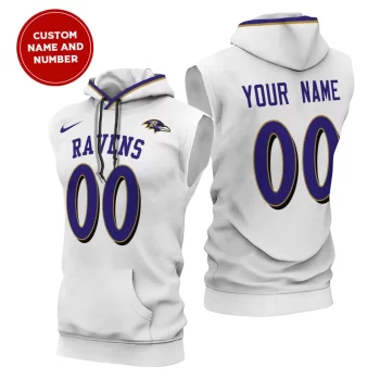 Baltimore Ravens Custom Name/Number Sleeveless Hoodies Player Hoodie