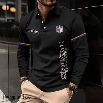 Baltimore Ravens Long Sleeve Polo Shirt