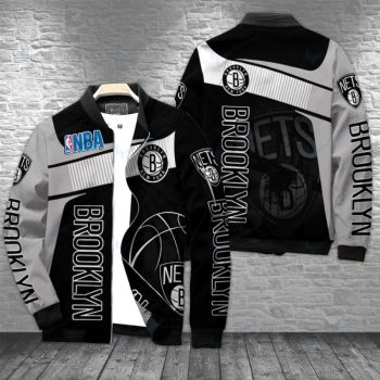 Brooklyn Nets Personalized Bomber Jacket BJA1496