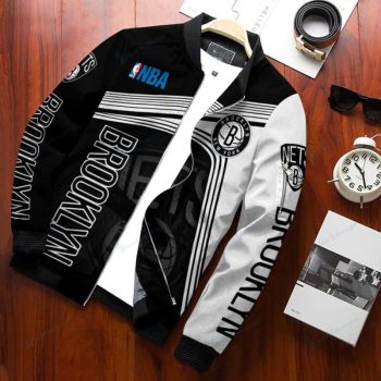 Brooklyn Nets Personalized Bomber Jacket BJA1499