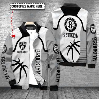 Brooklyn Nets Personalized Bomber Jacket BJA1504