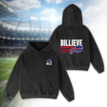 Buffalo Bills BILLIEVE 2D Personalized Name/Number Washed Hoodie Vintage Hoodie