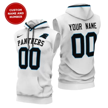 Carolina Panthers Custom Name/Number Sleeveless Hoodies Player Hoodie