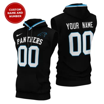 Carolina Panthers Custom Name/Number Sleeveless Hoodies Player Hoodie
