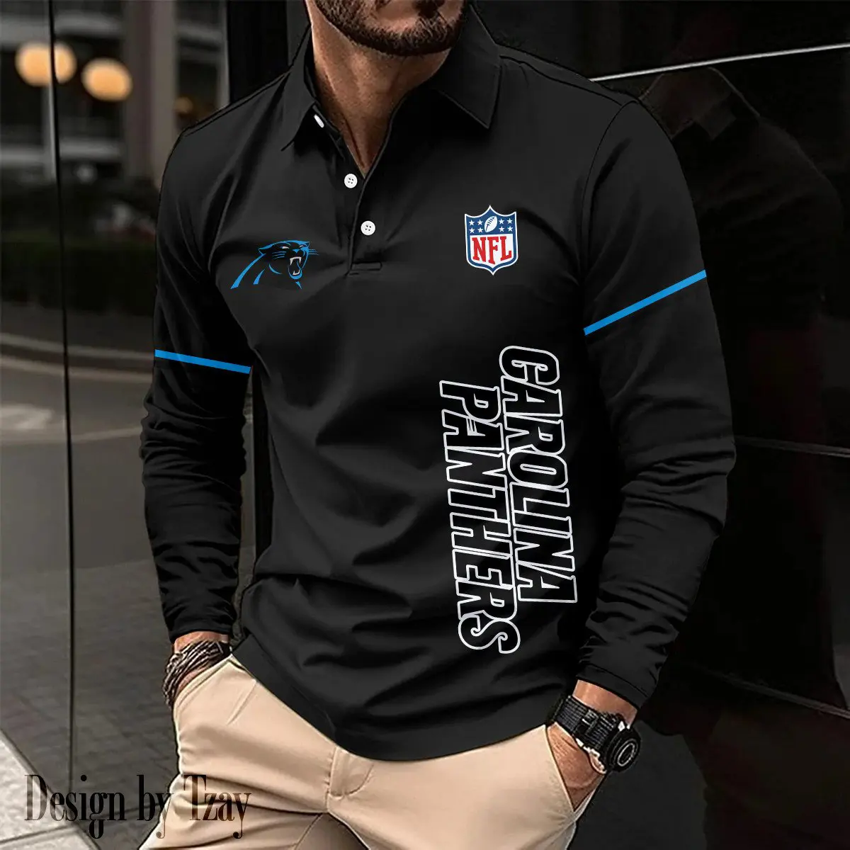 Carolina-Panthers-Long-Sleeve-Polo-Shirt Carolina Panthers Long Sleeve Polo Shirt