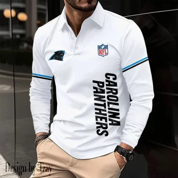 Carolina Panthers Long Sleeve Polo Shirt