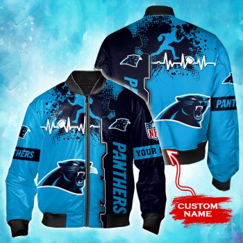 Carolina Panthers Personalized Thick Bomber Jacket BJA1239