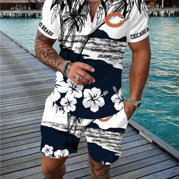Chicago Bears Combo Zip Polo Shirt And Shorts For Men