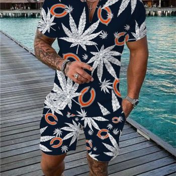 Chicago Bears Combo Zip Polo Shirt And Shorts For Men