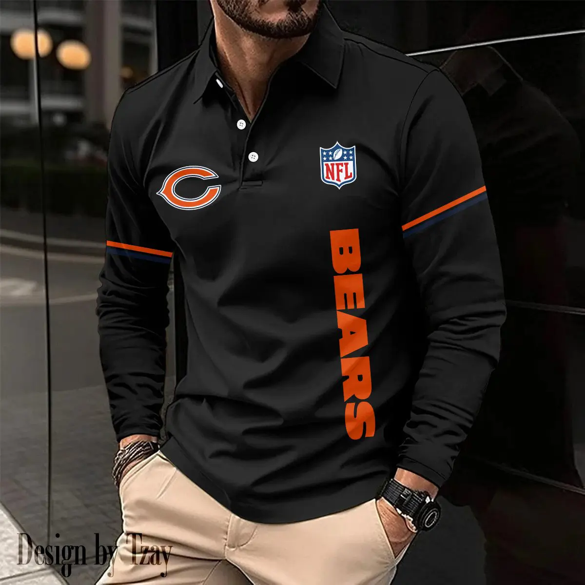 Chicago-Bears-Long-Sleeve-Polo-Shirt Chicago Bears Long Sleeve Polo Shirt