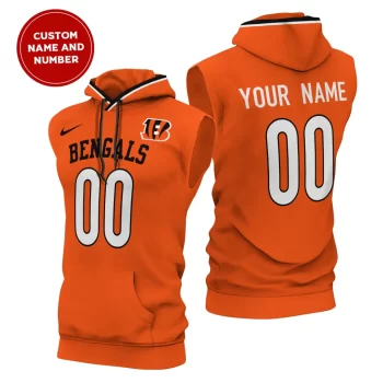Cincinnati Bengals Custom Name/Number Sleeveless Hoodies Player Hoodie