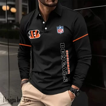 Cincinnati Bengals Long Sleeve Polo Shirt