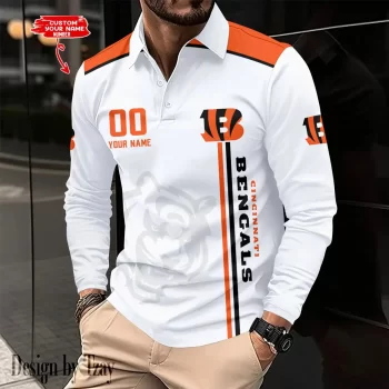 Cincinnati Bengals Long Sleeve Polo Shirt