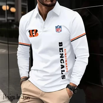 Cincinnati Bengals Long Sleeve Polo Shirt
