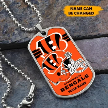 Cincinnati Bengals Personalized Dog Tag Necklace