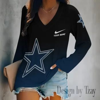 Dallas Cowboys Women's Long sleeves V-neck T-shirt