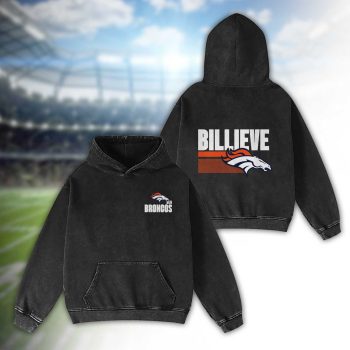 Denver Broncos BILLIEVE 2D Personalized Name/Number Washed Hoodie Vintage Hoodie