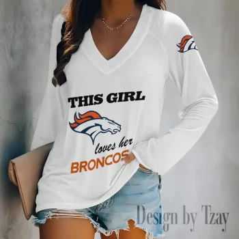 Denver Broncos Women's Long sleeves V-neck T-shirt
