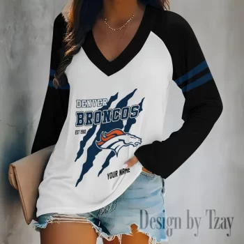 Denver Broncos Women's Long sleeves V-neck T-shirt