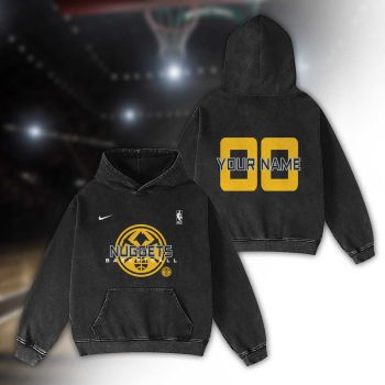 Denver Nuggets Basketball 2D Personalized Name/Number Washed Hoodie Vintage Hoodie